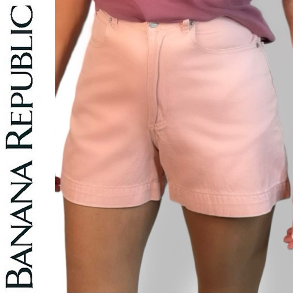 Banana Republic High Waist Zip Up Pink Shorts 4